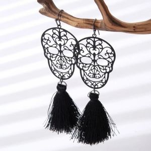 Sugar Skull Dangle Earrings, Skeleton Earrings